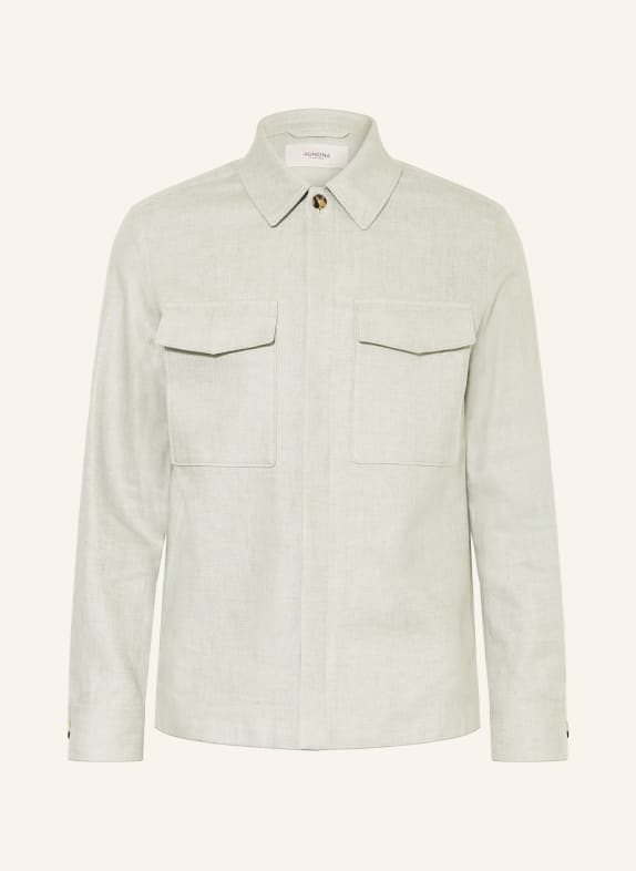 AGNONA Overjacket aus Leinen in Jeansoptik HELLGRÜN