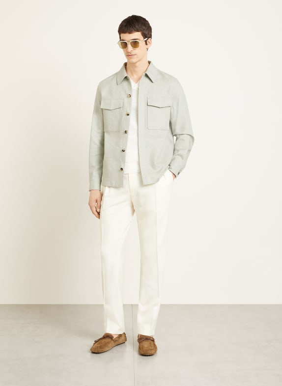 AGNONA Overjacket van linnen in jeanslook LICHTGROEN