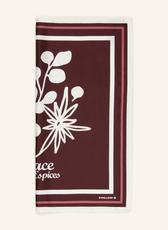 STRELLSON Seidentuch DUNKELBRAUN / HELLROT / WEISS