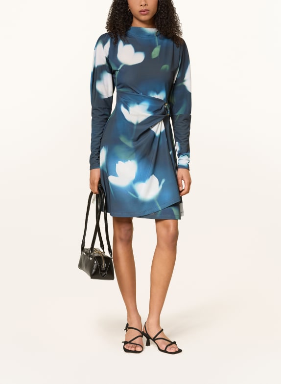 TED BAKER TAIRIEE wrap-style dress TEAL / LIGHT GREEN / WHITE