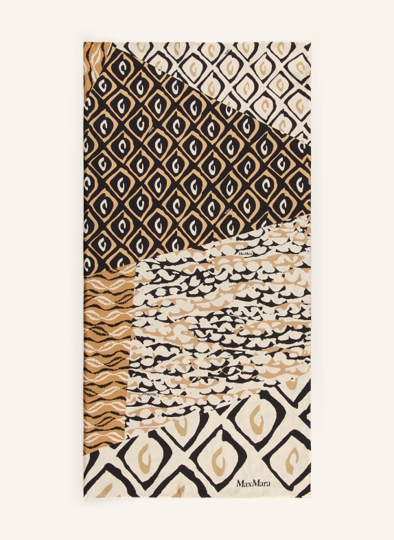 Max Mara Seidentuch CARRE90W1 BEIGE / BRAUN / SCHWARZ