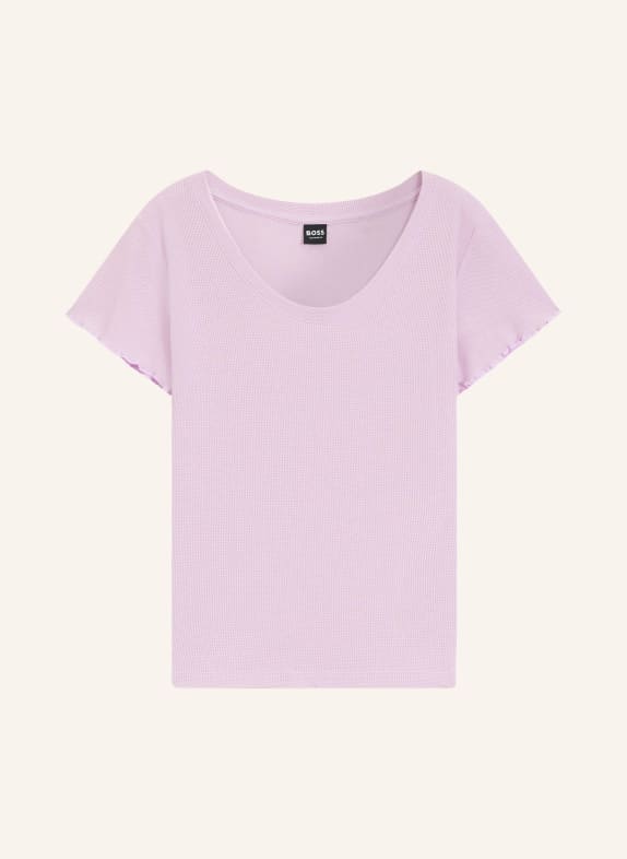 BOSS Schlafshirt COSY WAFFLE HELLLILA
