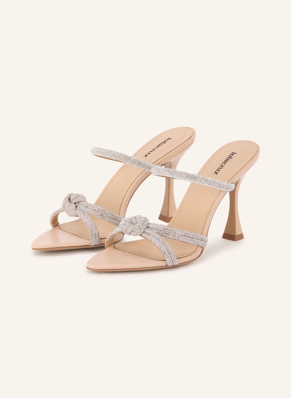Lola Cruz Mules ALICE mit Schmucksteinen BEIGE