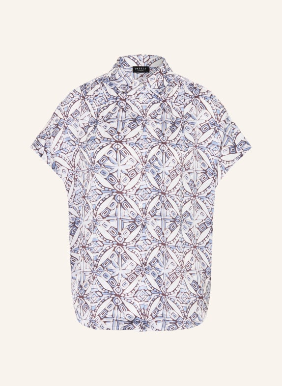 DESOTO Košile FLORINE ze saténu REŽNÁ / TMAVĚ HNĚDÁ / TMAVĚ MODRÁ