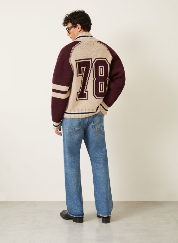 GOLDEN GOOSE Collegejacka JOURNEY BEIGE / MÖRKRÖD / SVART