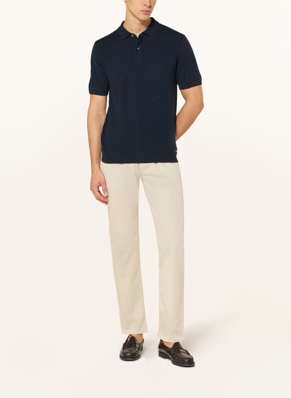 ROY ROBSON Gebreid poloshirt DONKERBLAUW