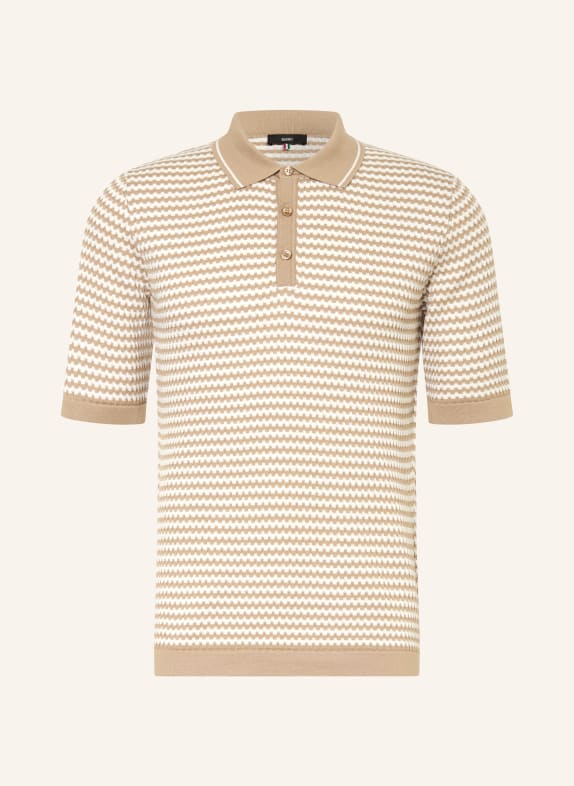 CINQUE Strick-Poloshirt CIFLAVIEN BEIGE / WEISS