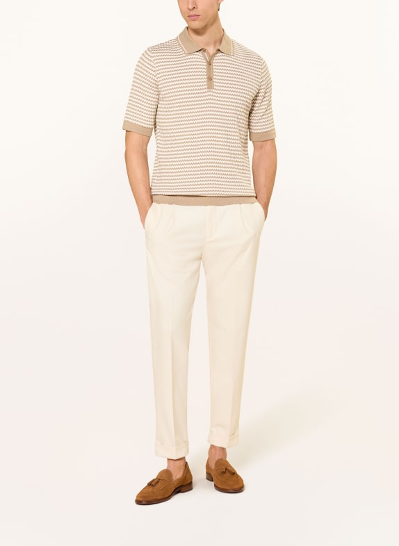 CINQUE Stickad pikétröja CIFLAVIEN BEIGE / VIT