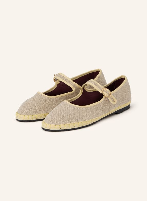 FLABELUS Mary Jane ballerina flats IMELDA BEIGE / LIGHT YELLOW