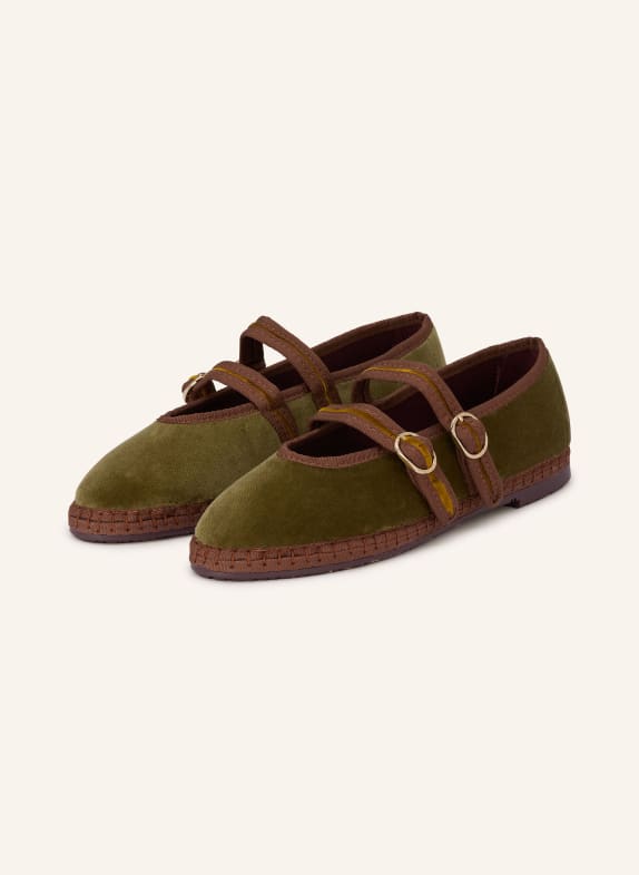 FLABELUS Mary Jane ballerina flats CLAIRE KHAKI