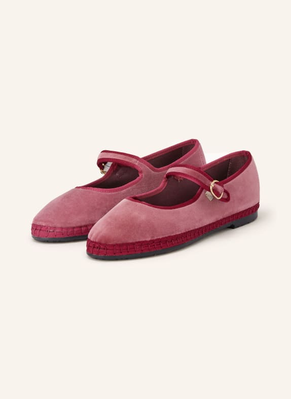 FLABELUS Mary Jane ballerina flats THERESA LIGHT RED / DARK RED