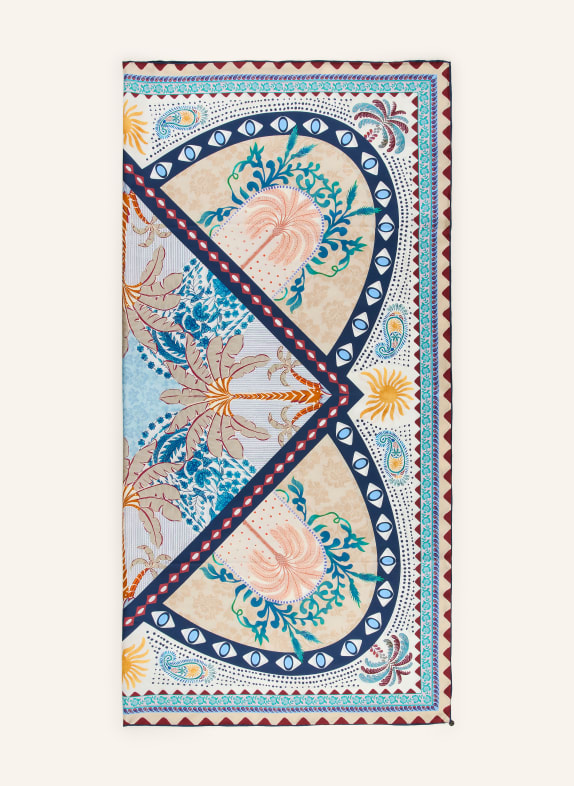 CODELLO silk scarf DARK BLUE / BEIGE / DARK RED