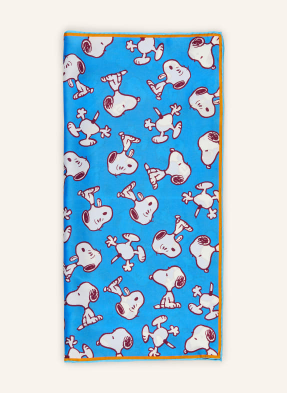 CODELLO silk scarf TURQUOISE / DARK PURPLE / WHITE