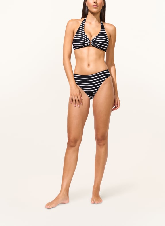 Lidea Neckholder-bikinitop LINE UP ZWART / WIT
