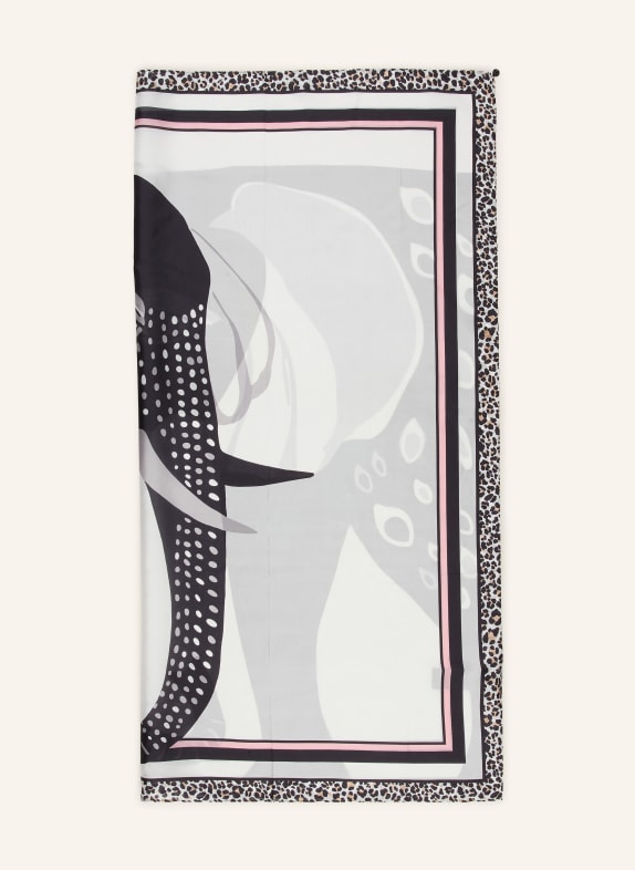 CODELLO silk scarf ECRU / PINK / BLACK