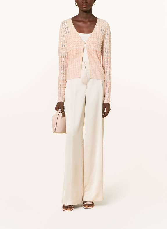 GUESS Strikjakke ROSALYN med glimmergarn LAKS / GULD / BEIGE