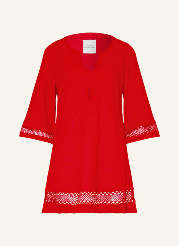 MARYAN MEHLHORN Plážové šaty s 3/4 rukávem ČERVENÁ