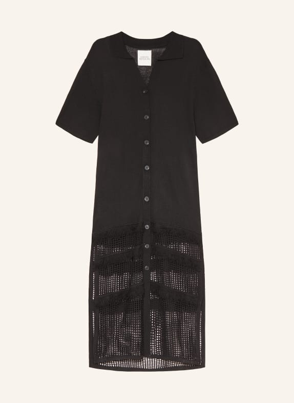 MARYAN MEHLHORN Plážové šaty s krajkou ČERNÁ