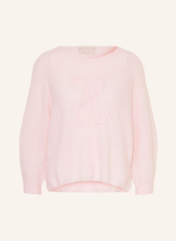 HEMISPHERE Sweater with cashmere and 3/4 sleeves PINK