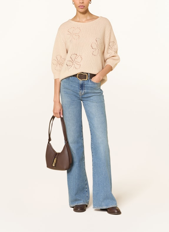 HEMISPHERE Trui met kasjmier en 3/4-mouwen BEIGE