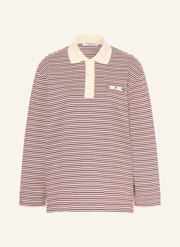 COPENHAGEN STUDIOS Polo en jersey ROSE / CRÈME / LILAS FONCÉ