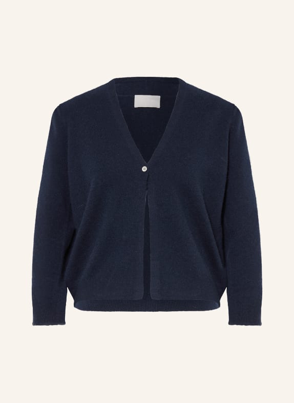 HEMISPHERE Kašmírový svetr s 3/4 rukávy TMAVĚ MODRÁ