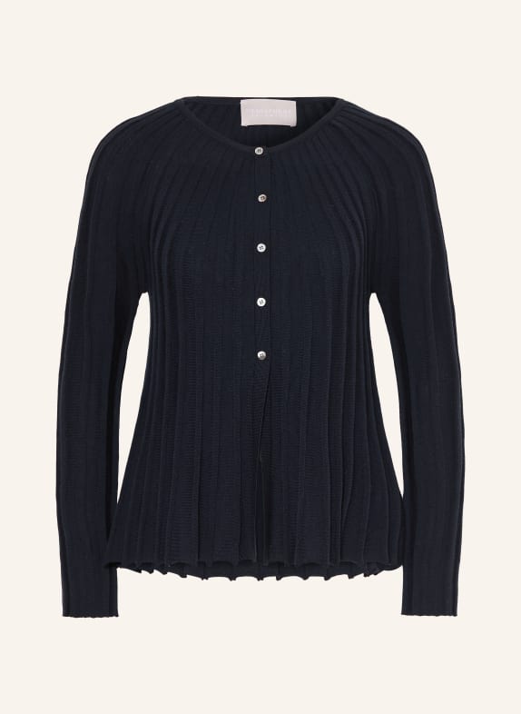 HEMISPHERE Cardigan en laine mérinos BLEU FONCÉ