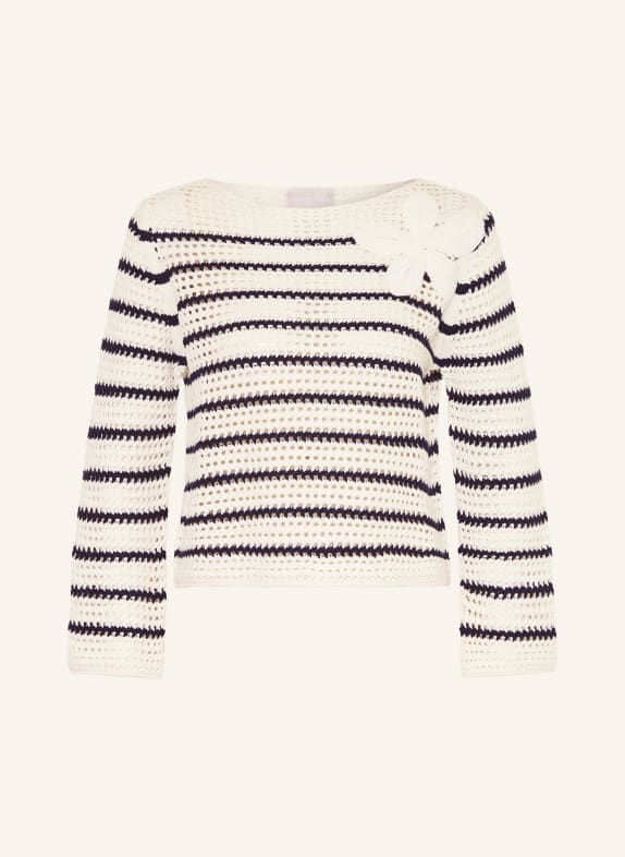 HEMISPHERE sweater WHITE / DARK BLUE