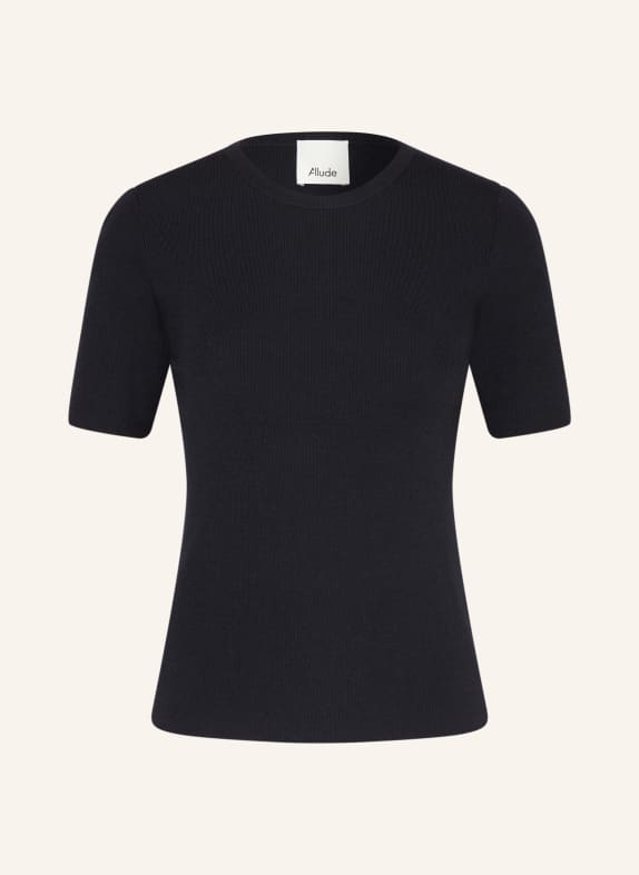 ALLUDE pletené tričko TMAVĚ MODRÁ
