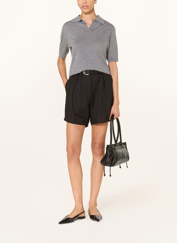 ALLUDE Tricou polo din tricot GRI