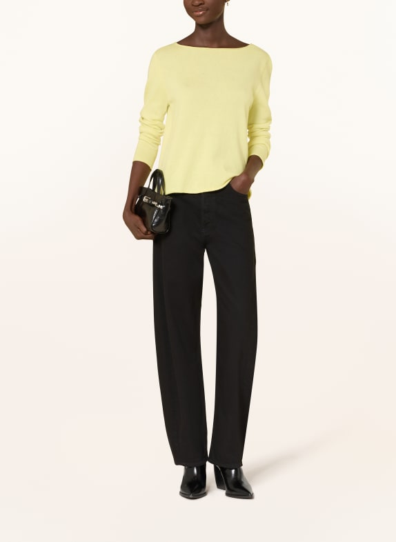 ALLUDE Trui met kasjmier NEONGEEL