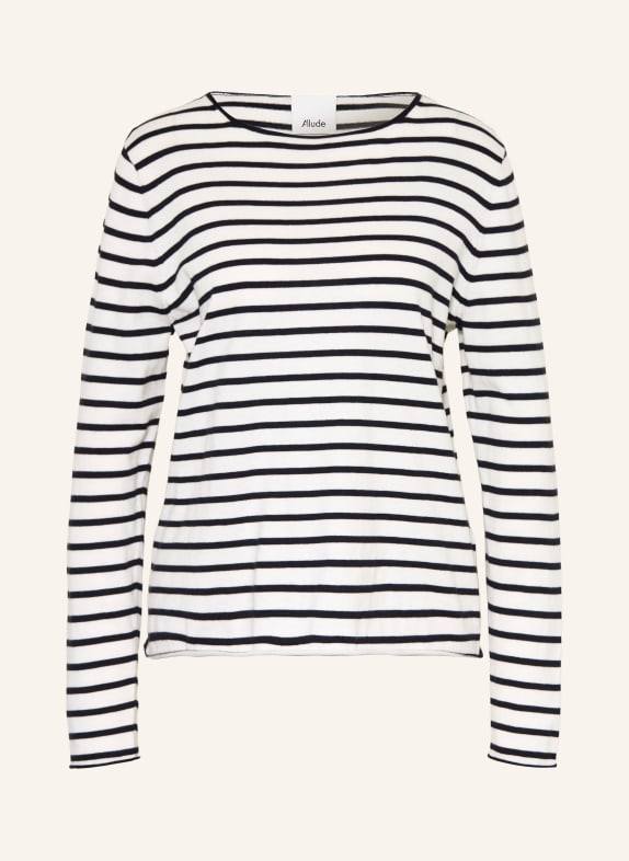 ALLUDE sweater WHITE / BLACK