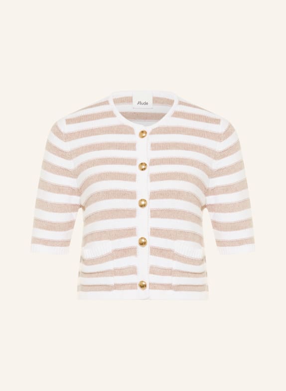 ALLUDE Svetr s kašmírem BÍLÁ / BÉŽOVÁ