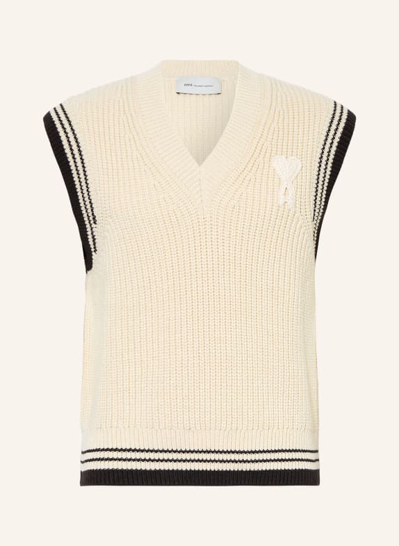 AMI PARIS Pullunder CREME / SCHWARZ