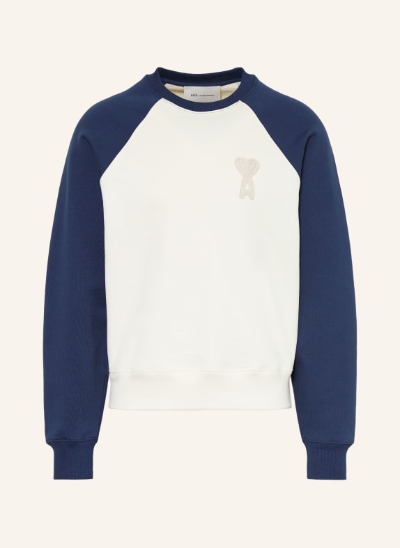AMI PARIS Sweatshirt CREME / DUNKELBLAU