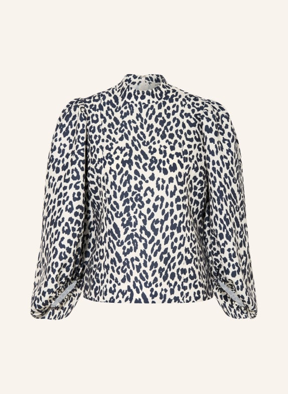 Alcidia da Veiga Blouse shirt with 3/4 sleeves CREAM / DARK BLUE