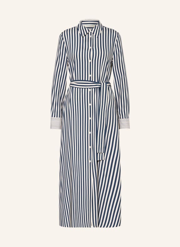 Alcidia da Veiga Hemdblusenkleid NORA aus Seide DUNKELBLAU / CREME