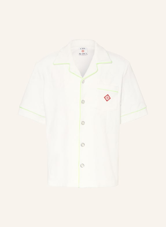 Casablanca Resorthemd Comfort Fit aus Frottee WEISS / NEONGRÜN