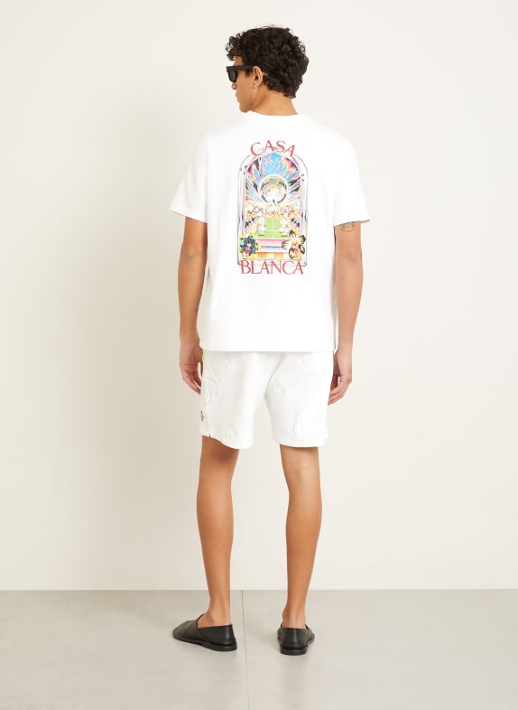 Casablanca T-shirt WIT / ZILVER / DONKERROOD
