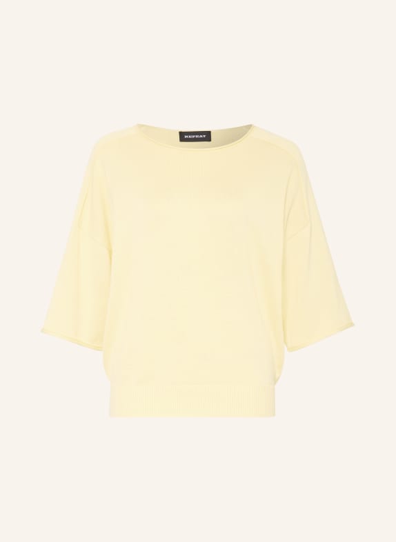 REPEAT Oversized svetr s 3/4 rukávy ŽLUTÁ