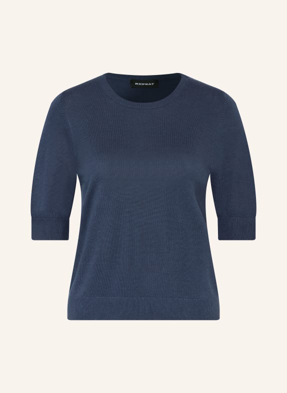 REPEAT pletené tričko TMAVĚ MODRÁ