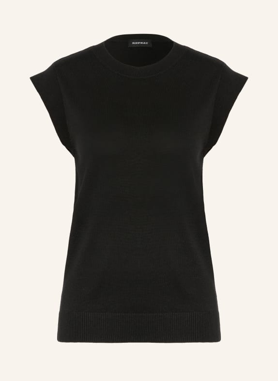 REPEAT pletený top ČERNÁ