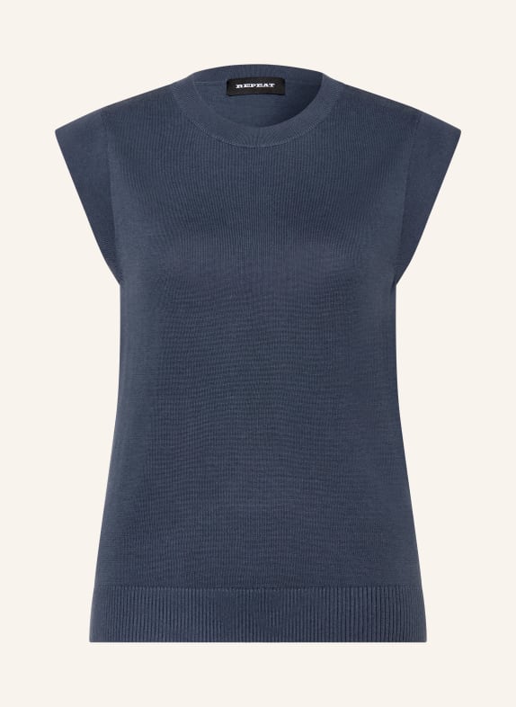 REPEAT pletený top TMAVĚ MODRÁ
