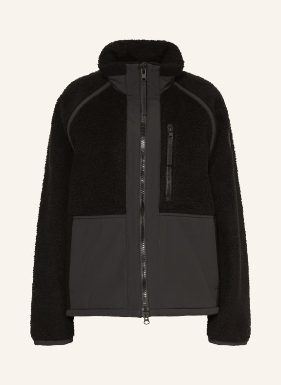 CANADA GOOSE Teddyfell-Jacke im Materialmix SCHWARZ