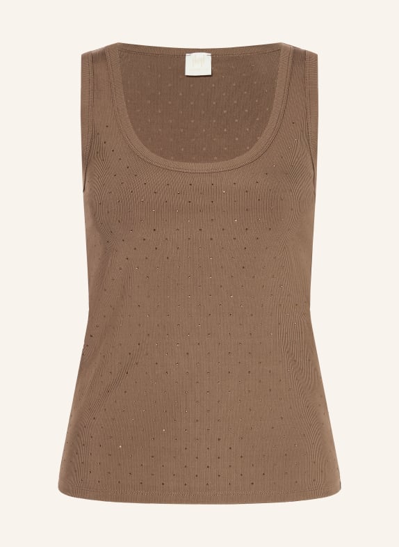 MARELLA Top mit Schmucksteinen BRAUN