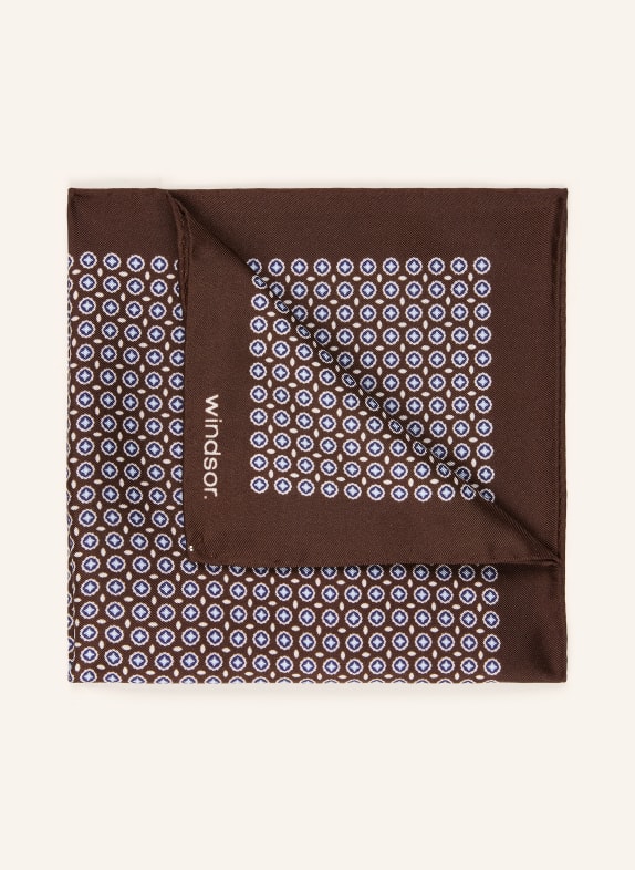 windsor. pocket square DARK BROWN / LIGHT BLUE / WHITE