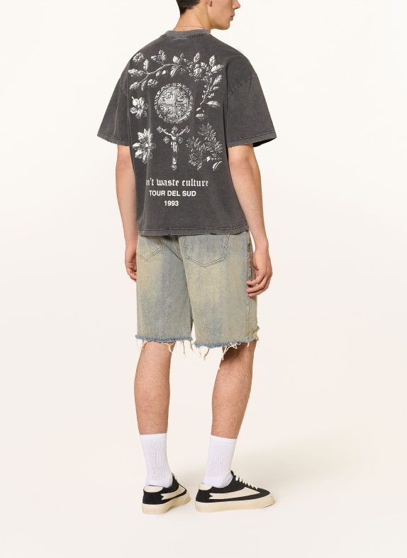 don't waste culture T-shirt OLIVINNE GRIJS / WIT