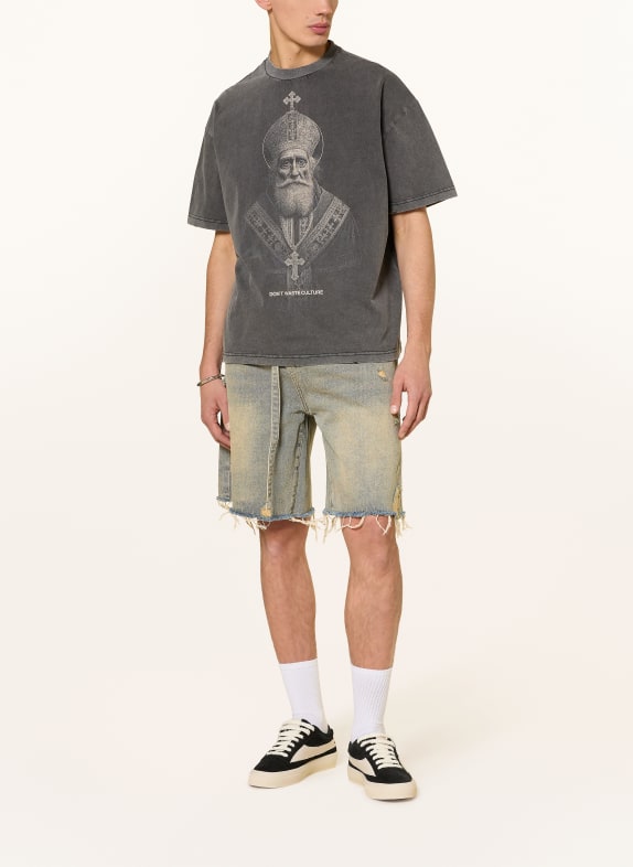 don't waste culture T-shirt TENRIKO DONKERGRIJS
