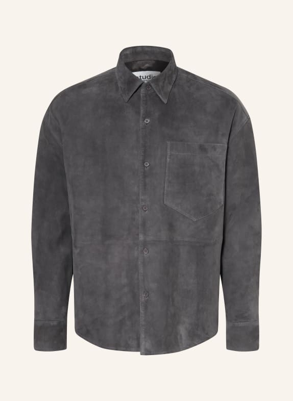 studio seidensticker Kožená bunda STUDIO TMAVĚ ŠEDÁ