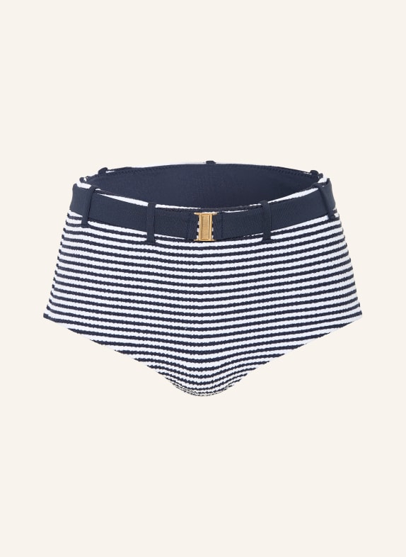 SEAFOLLY Culotte bikini CLUBHOUSE BELTED HOLLYWOOD BLEU FONCÉ / BLANC